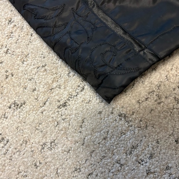 Ebene by Patrick Assuline Rabbit Fur trim pattern trench size 10 Excellent cond - Picture 14 of 16